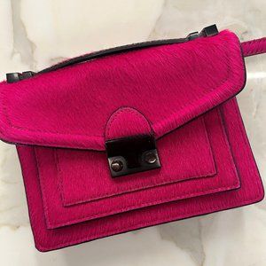 Reed Krakoff Pink Black Pony Hair Rider Crossbody Bag